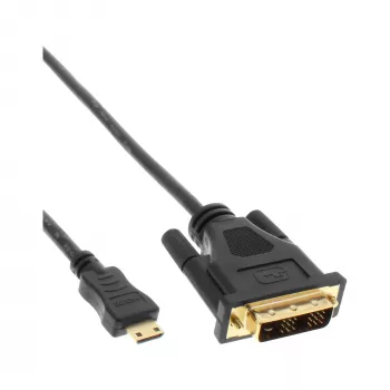 InLine Mini-HDMI to DVI kabel, HDMI C male to DVI 18+1 male, gold plated, 2m