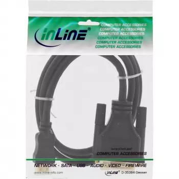 InLine Mini-HDMI to DVI kabel, HDMI C male to DVI 18+1 male, gold plated, 2m
