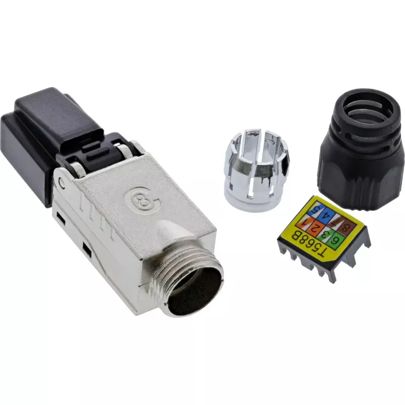 InLine wtyk RJ45 Kat.8.1 2000MHz, zarabialny w terenie, ekranowany, z nakrętką