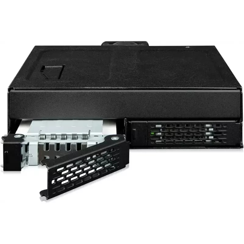 Obudowa adaptera U.2 na SlimSAS NVMe, Icy Dock ToughArmor MB105VP-B, PCIe 4.0, obsługuje 2 napędy 2,5 cala, 1 zatoka 5,25 cala
