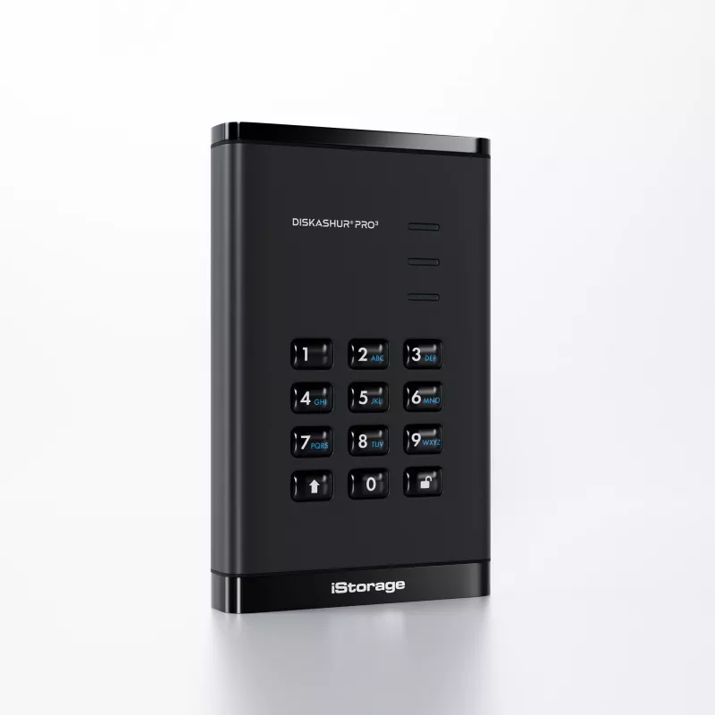 iStorage diskAshur PRO³ SSD 1TB | Bezpieczny przenośny dysk SSD | Zgodny z FIPS 140-3 Poziom 3 | Sprzętowe szyfrowanie AES-XTS 256-bit | Ochrona kodem PIN | Niezależny od systemu operacyjnego i platformy | Zgodny z RODO, TAA | Ochrona przed atakami siłowymi | Odporny na kurz/wodę