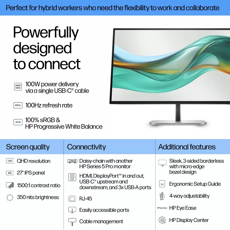 Monitor HP Series 5 Pro 27 cali QHD USB-C - 527pu