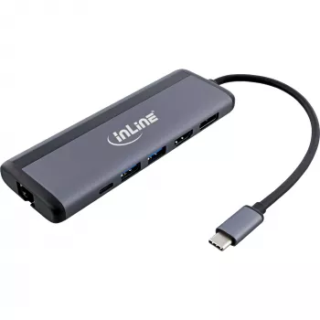 InLine 8-w-1 USB-C Multihub, HDMI, DP, USB 3.2, PD 3.0 100W, MST