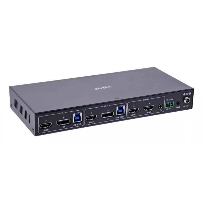 InLine 57885G Przełącznik KVM do montażu w szafie Czarny