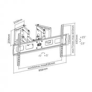 InLine narożny uchwyt ścienny do TFT / LED / Plasma 37 cali do 63 cali do 60 kg