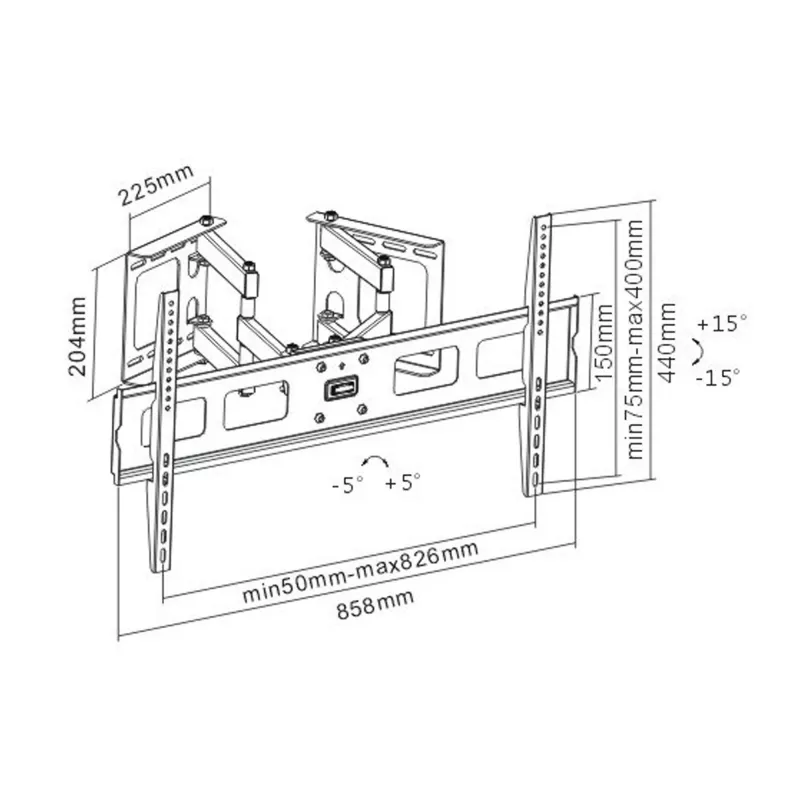 InLine narożny uchwyt ścienny do TFT / LED / Plasma 37 cali do 63 cali do 60 kg