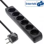Listwa zasilająca InLine, 6 gniazd z uziemieniem CEE 7/3, czarna, 5 m