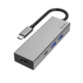 Hama 00200107 stacja dokująca/replikator portów do laptopa USB 3.2 Gen 1 (3.1 Gen 1) Type-C antracytowa, szara