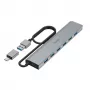 Hama 00200137 koncentrator interfejsów USB 3.2 Gen 1 (3.1 Gen 1) Type-A + Type-C 5000 Mbit/s Antracyt