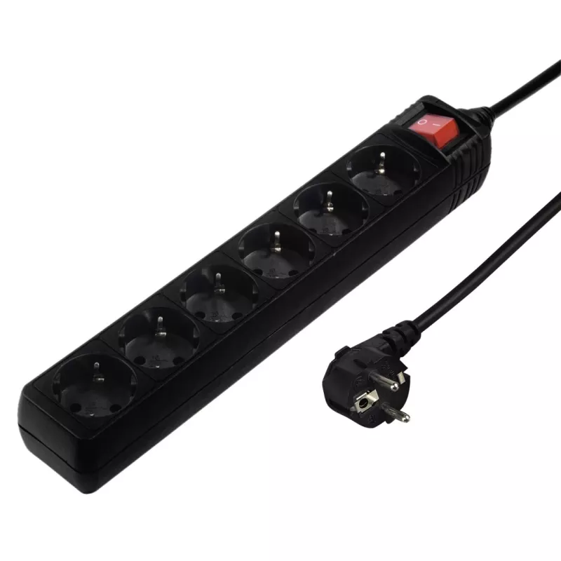 Hama 137265 przedłużacz zasilający 3 m 6 gniazd AC Wewnętrzny Czarny