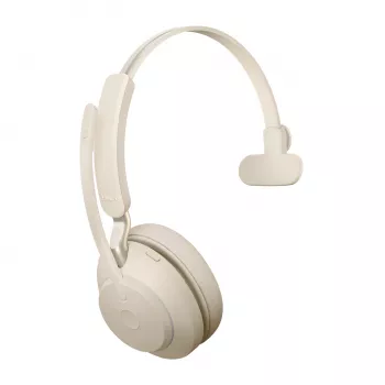 Jabra Evolve2 65 USB-C UC Stacja ładująca Mono - Beżowy, Bezprzewodowy, Biuro/Centrum telefoniczne, 20 - 20000 Hz, 99,2 g, Słuchawki, Beżowy