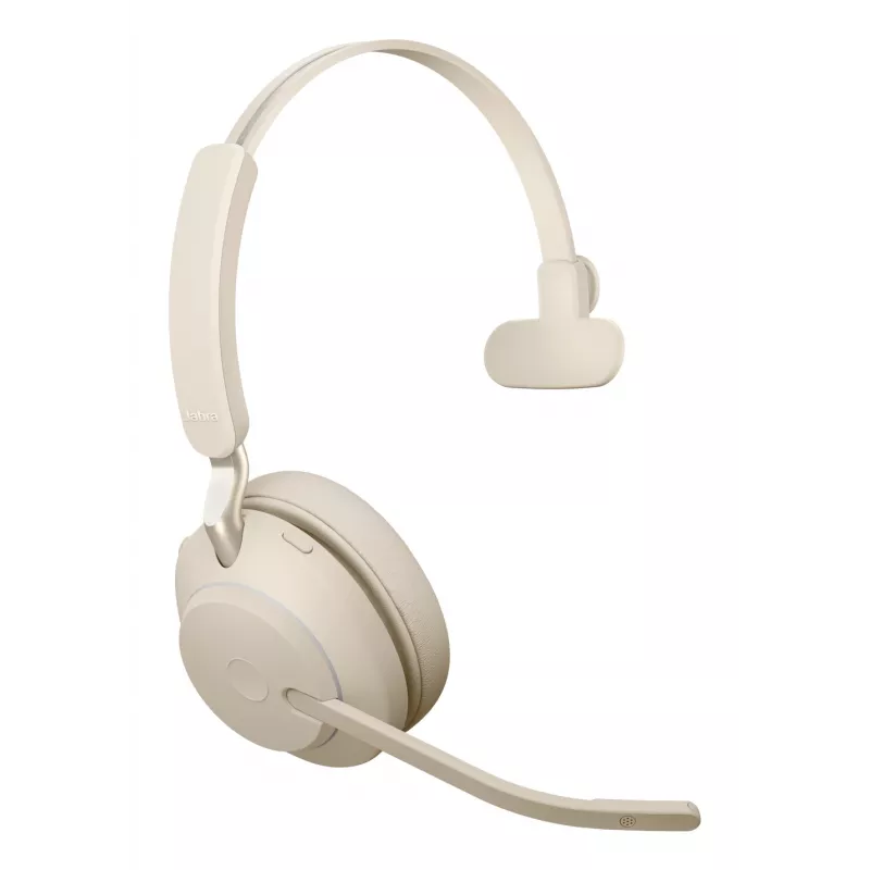 Jabra Evolve2 65 USB-C UC Stacja ładująca Mono - Beżowy, Bezprzewodowy, Biuro/Centrum telefoniczne, 20 - 20000 Hz, 99,2 g, Słuchawki, Beżowy