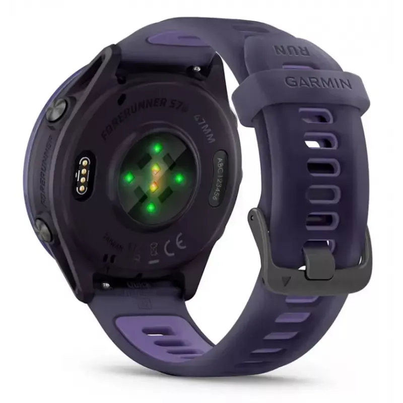Smartwatch GARMIN Forerunner 570 47 mm — 1.4 cal AMOLED 454×454, ekran dotykowy, Wi‑Fi, GPS, 8 GB, fioletowy, 50 g