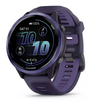 Smartwatch GARMIN Forerunner 570 47 mm — 1.4 cal AMOLED 454×454, ekran dotykowy, Wi‑Fi, GPS, 8 GB, fioletowy, 50 g