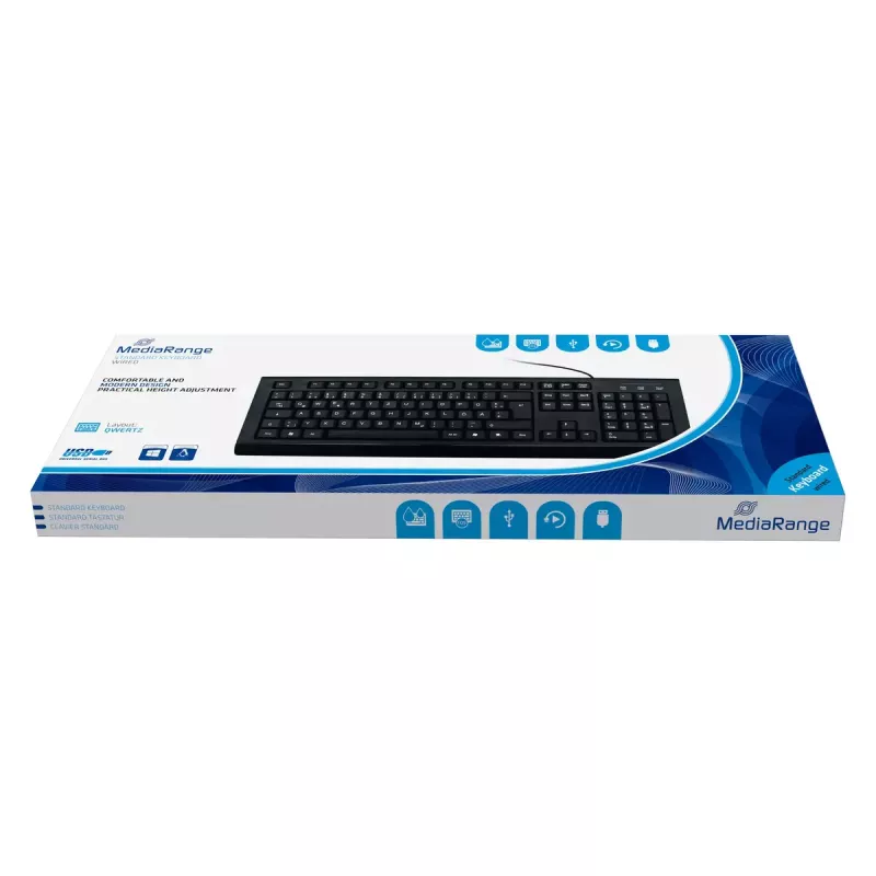 Klawiatura MediaRange MROS101 Office USB QWERTZ niemiecka czarna