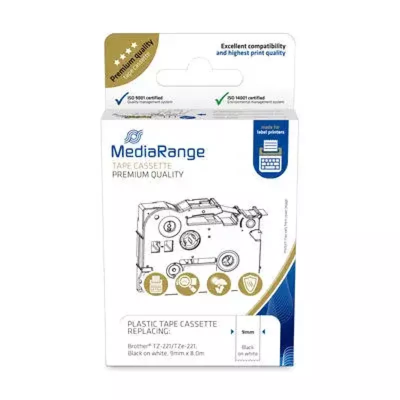 Kaseta z taśmą plastikową MediaRange TZ-221