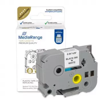 Kaseta z taśmą plastikową MediaRange TZ-251 24 mm 8 m czarny na białym