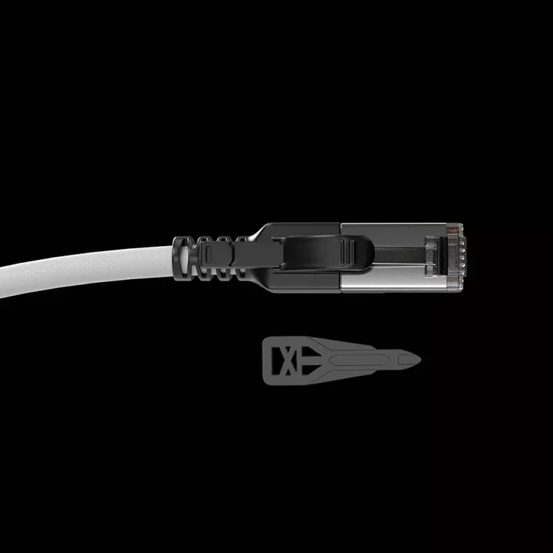 Lindy 3m Cat.6A S/FTP Locking kabel sieciowy, szary