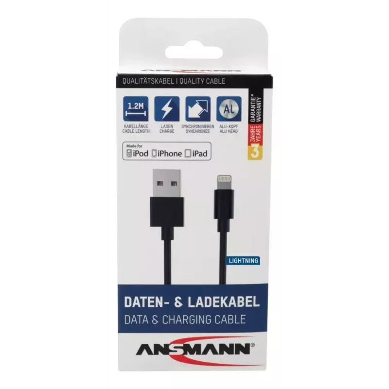 Kabel Lightning Ansmann 1700-0078 1,2 m czarny
