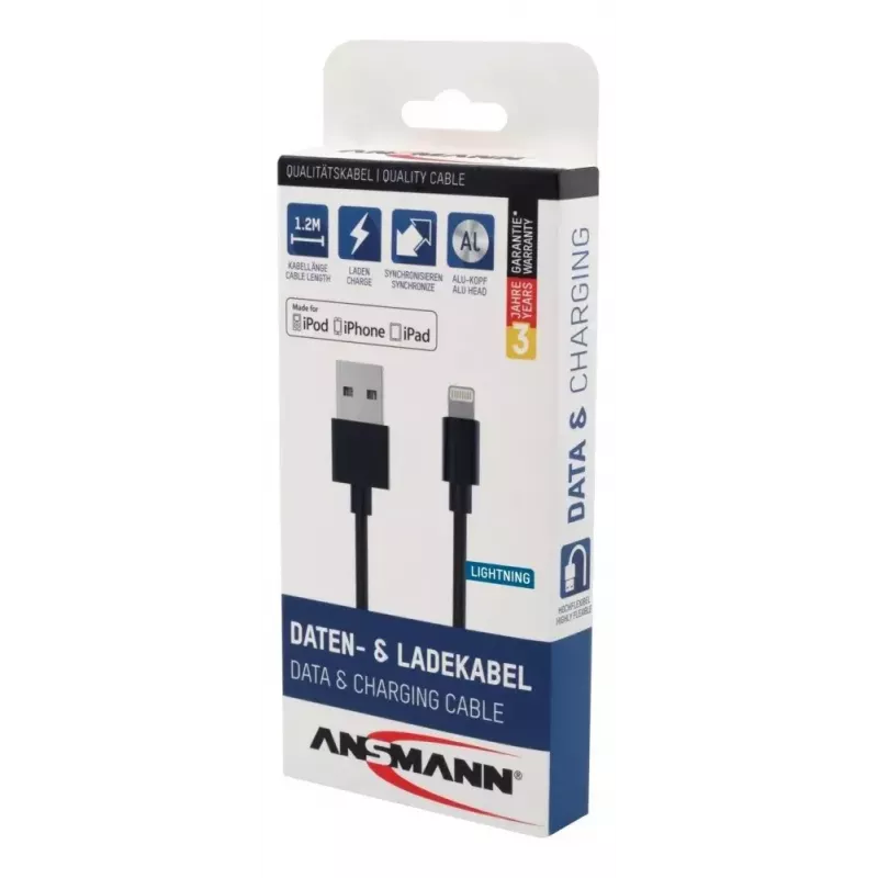 Kabel Lightning Ansmann 1700-0078 1,2 m czarny