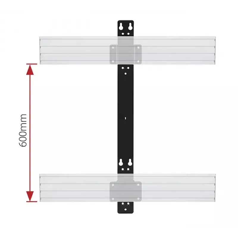 B-Tech SYSTEM X - uchwyt montażowy Twin Rail dla BT8390 - 19 mm od ściany