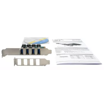 EXSYS 4-Port USB 3.2 Gen 1 PCIe Card z własnym zasilaniem 3A Renesas
