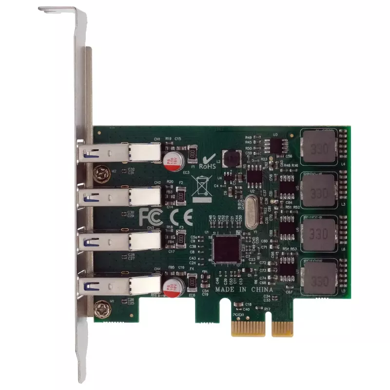 EXSYS 4-Port USB 3.2 Gen 1 PCIe Card z własnym zasilaniem 3A Renesas
