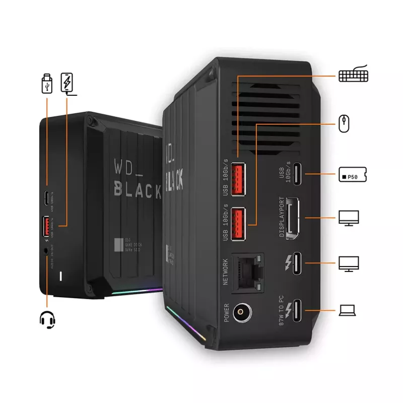 SSD Western Digital D50 Wired Thunderbolt 3 Czarny