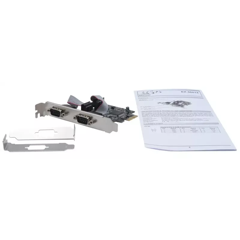 Wewnętrzny adapter szeregowy EXSYS EX-46012 PCIe Męski ASIX MCS9901CV-CC
