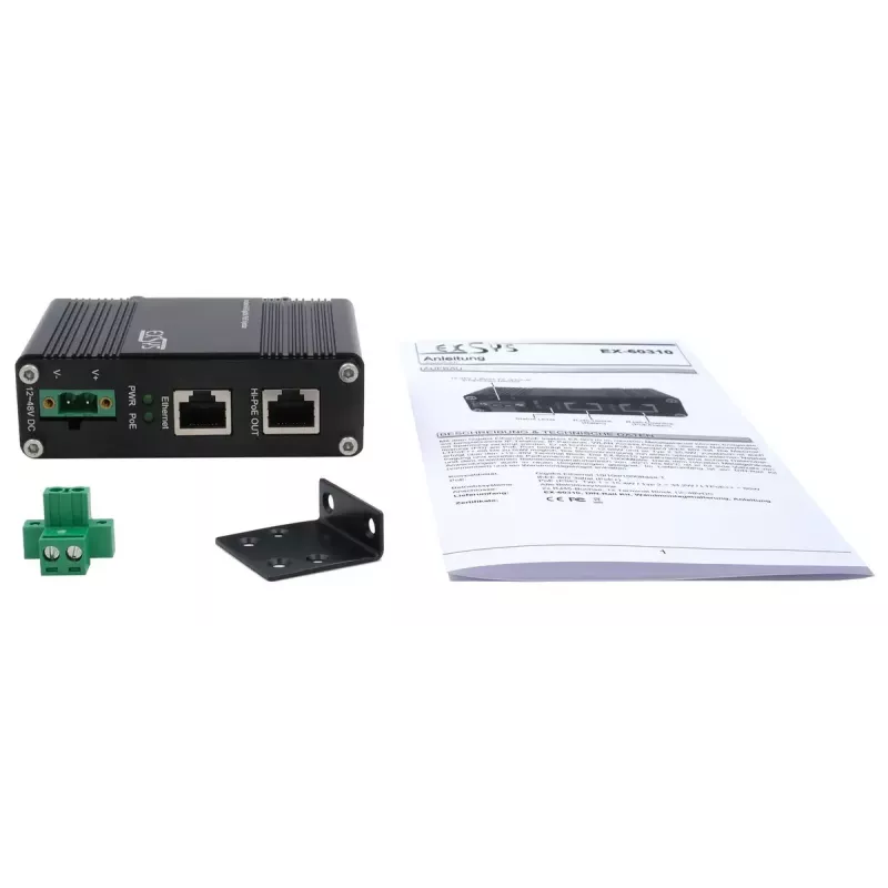 EXSYS PoE++ Gigabit Injector 60W -40°C do +80°C