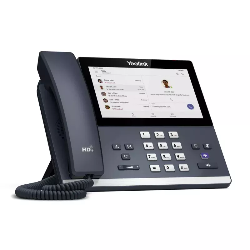 Telefon IP Yealink MP56 Microsoft Teams Edition — 7-calowy ekran dotykowy pojemnościowy, Android, Gigabit Ethernet, PoE, Bluetooth, słuchawka przewodowa