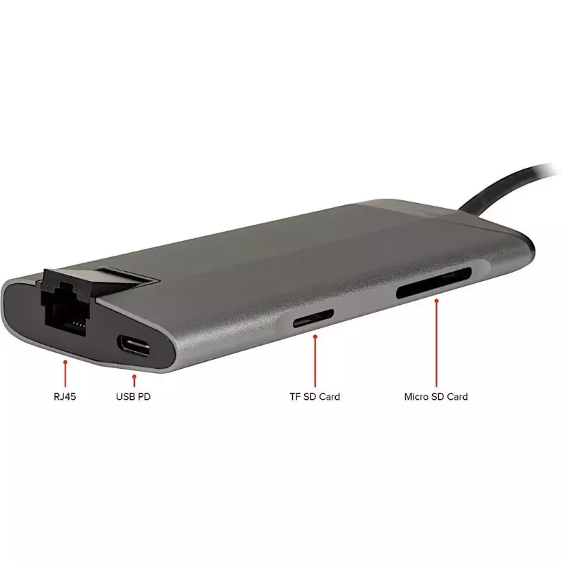 Inter-Tech GDC-802 USB 3.2 Gen 1 Type-C Szary 100W Power Delivery