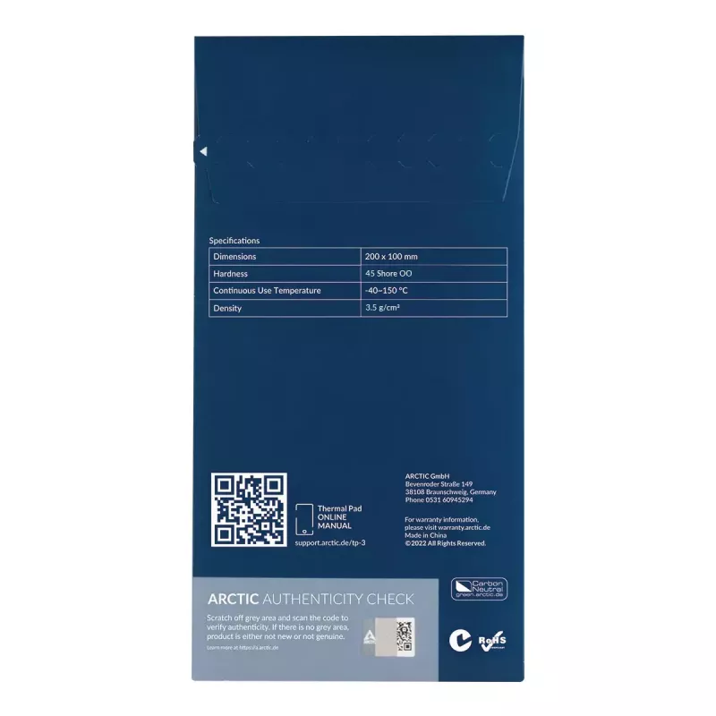 Podkładka termiczna ARCTIC TP-3 Premium Performance 200x100 mm 1 mm Niebieska
