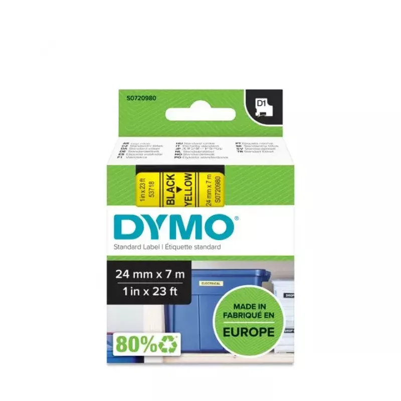 Taśma etykietowa DYMO D1 Standard czarny na żółtym 24mm