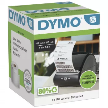 Etykieta do drukarki DYMO 2166659 Biała Uniwersalna Prostokątna 10,2x21 cm