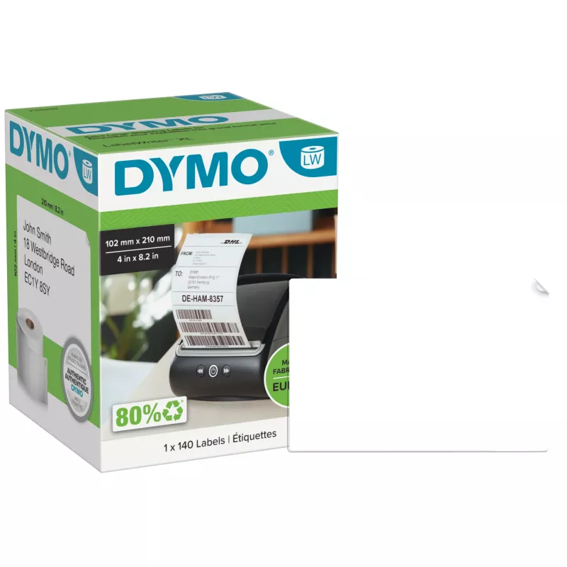 Etykieta do drukarki DYMO 2166659 Biała Uniwersalna Prostokątna 10,2x21 cm