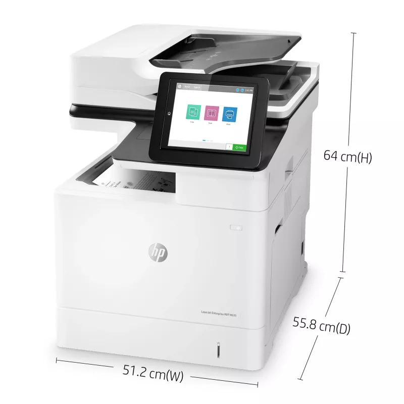 HP LaserJet Enterprise MFP M635h, Laser, Drukowanie mono, 1200 x 1200 DPI, Kopiowanie mono, A4, Czarny, Biały