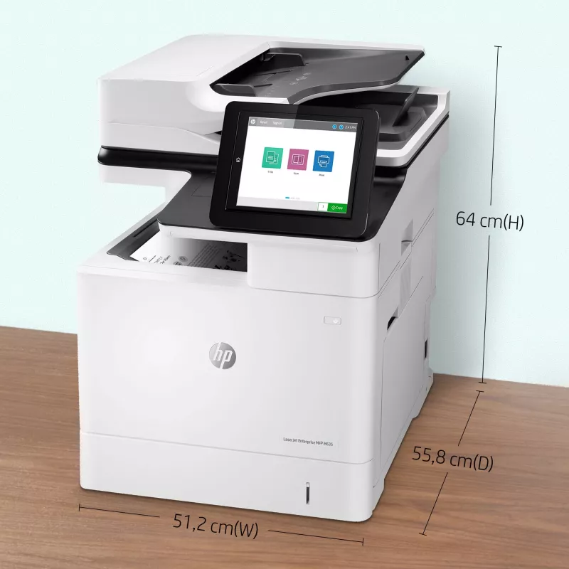HP LaserJet Enterprise MFP M635h, Laser, Drukowanie mono, 1200 x 1200 DPI, Kopiowanie mono, A4, Czarny, Biały