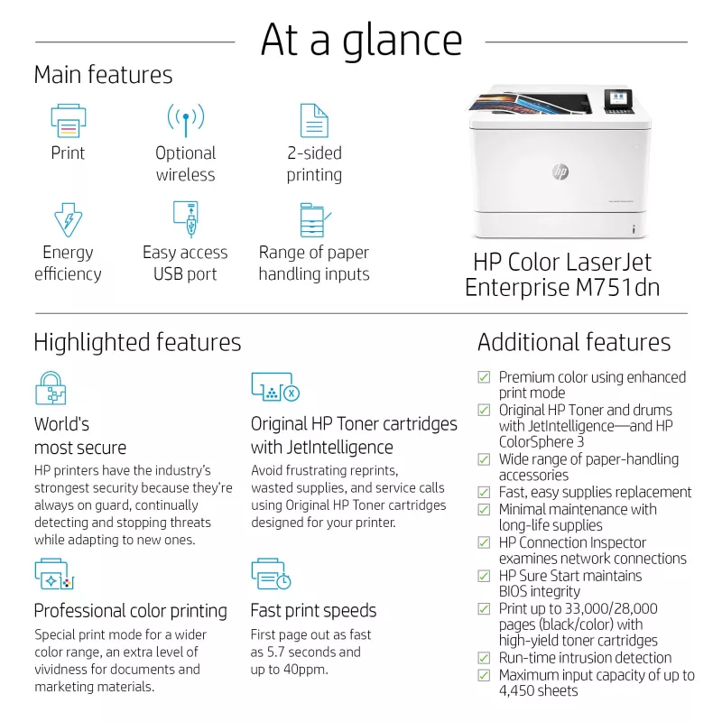 Drukarka HP Color LaserJet Enterprise M751dn Laser Colour