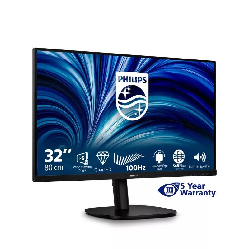 Monitor komputerowy Philips 3000 series 32B2N3500/00 80 cm (31,5 cala) 2560 x 1440 pikseli Quad HD LCD Czarny