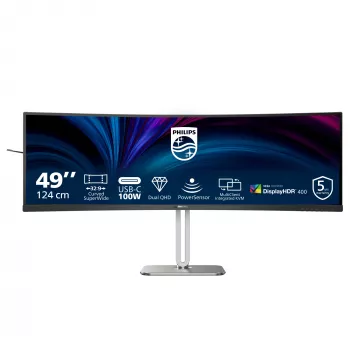Monitor komputerowy Philips 5000 series 49B2U5900C/00 124 cm (48,8 cala) 5120 x 1440 pikseli Dual QHD LCD Czarny