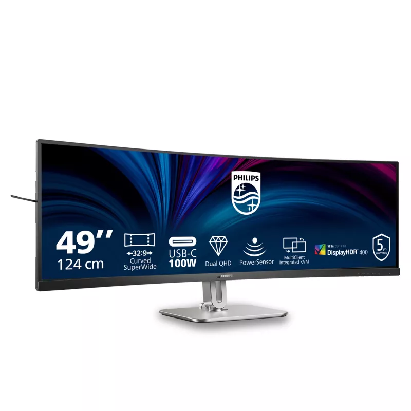 Monitor komputerowy Philips 5000 series 49B2U5900C/00 124 cm (48,8 cala) 5120 x 1440 pikseli Dual QHD LCD Czarny