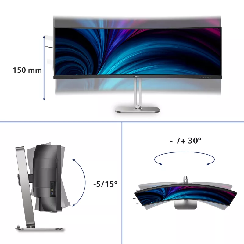 Monitor komputerowy Philips 5000 series 49B2U5900C/00 124 cm (48,8 cala) 5120 x 1440 pikseli Dual QHD LCD Czarny