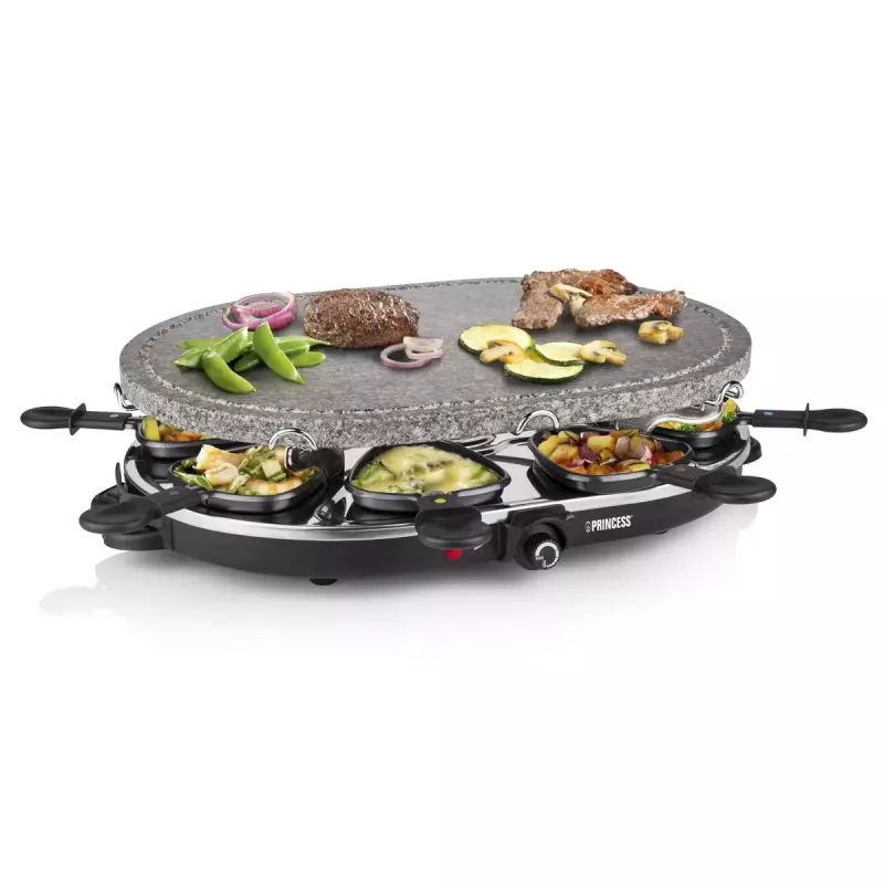 Princess 162720 Raclette 8 Owocowy Kamienny Grill Imprezowy 1200W 8 patelni