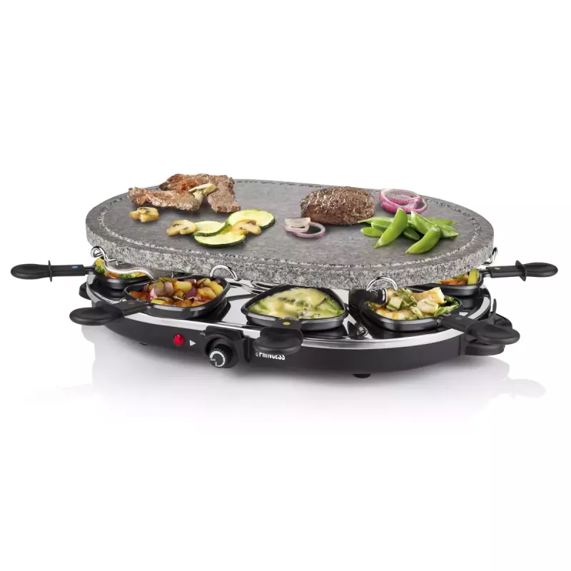 Princess 162720 Raclette 8 Owocowy Kamienny Grill Imprezowy 1200W 8 patelni