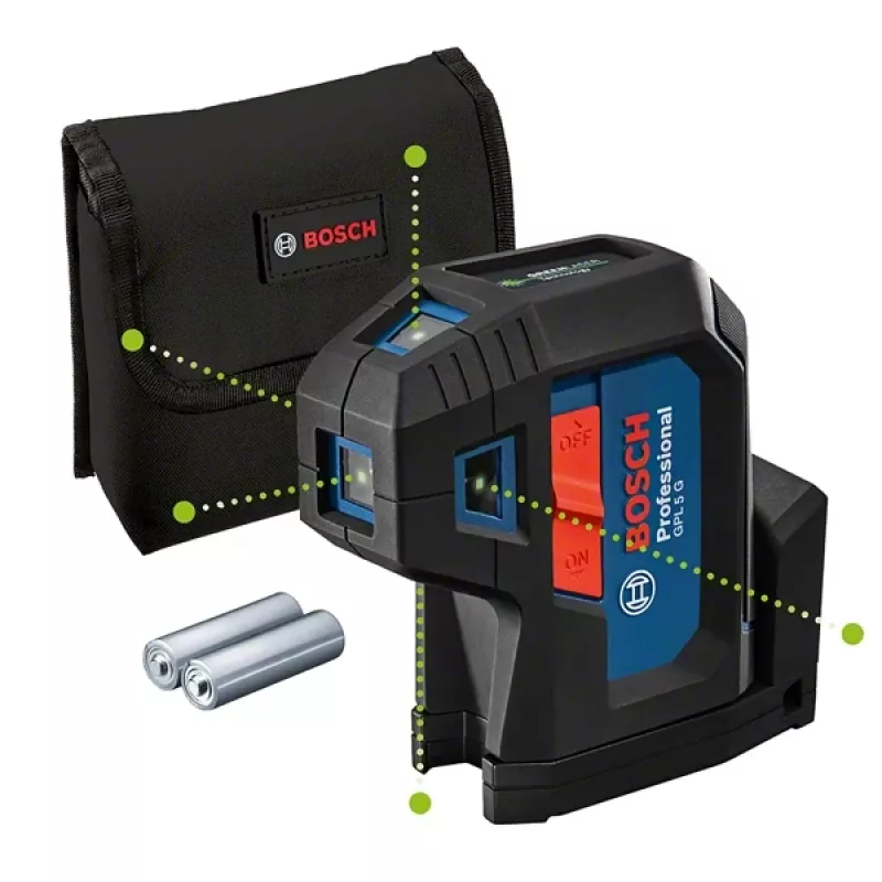 Bosch GPL 5 G Punktowy laser poziomujący 30 m 500-540 nm (< 10mW)