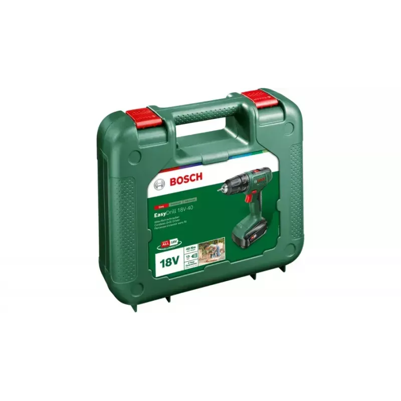 Bosch EasyDrill 18V-40 1630 RPM Keyless 1.3 kg Czarny, Zielony