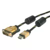 Adapter kabla wideo ROLINE 11.04.5895 10 m HDMI DVI Czarny Złoty