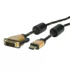 Adapter kabla wideo ROLINE 11.04.5895 10 m HDMI DVI Czarny Złoty