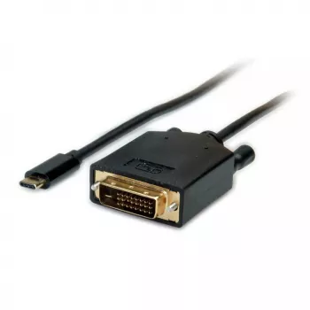 Przejściówka do kabla wideo VALUE 11.99.5831 1m USB C DVI Czarny